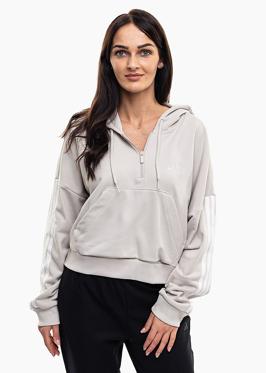 adidas Moteriškas džemperis Essentials 3-Stripes French Terry Quarter-Zip Hoodie JN1958