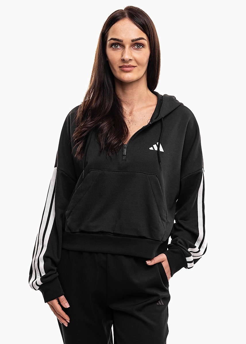 adidas Moteriškas džemperis Essentials 3-Stripes French Terry Quarter-Zip Hoodie JN1956