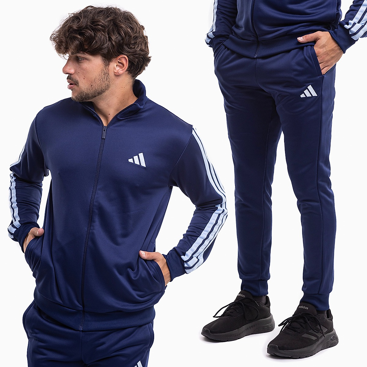 adidas Vyriškas sportinis kostiumas Sportswear Basic 3-Stripes French Terry JI8873