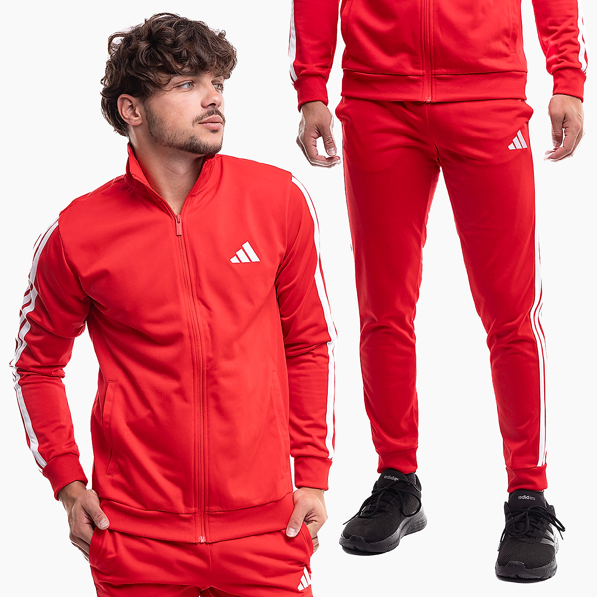 adidas Vyriškas sportinis kostiumas Sportswear Basic 3-Stripes Tricot JX8731