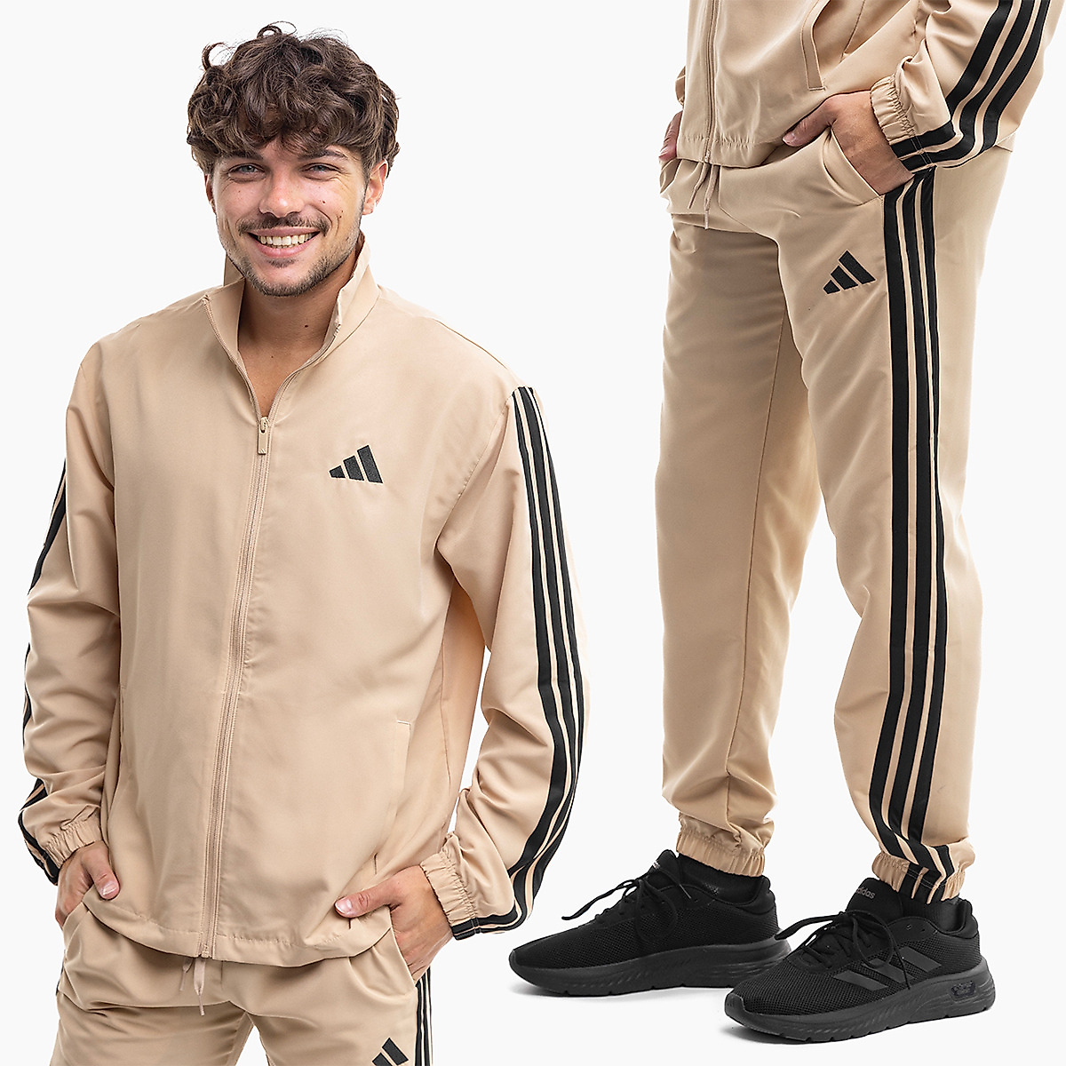 adidas Vyriškas sportinis kostiumas Sportswear Basic 3-Stripes Woven TT Track Suits JX3149