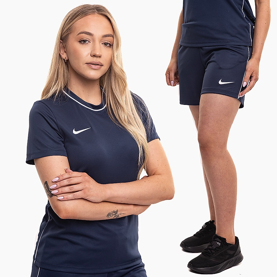 Nike moterų sportinis komplektas marškinėliai šortai Dri-Fit Park 26 HM7160 410/HM7162 410