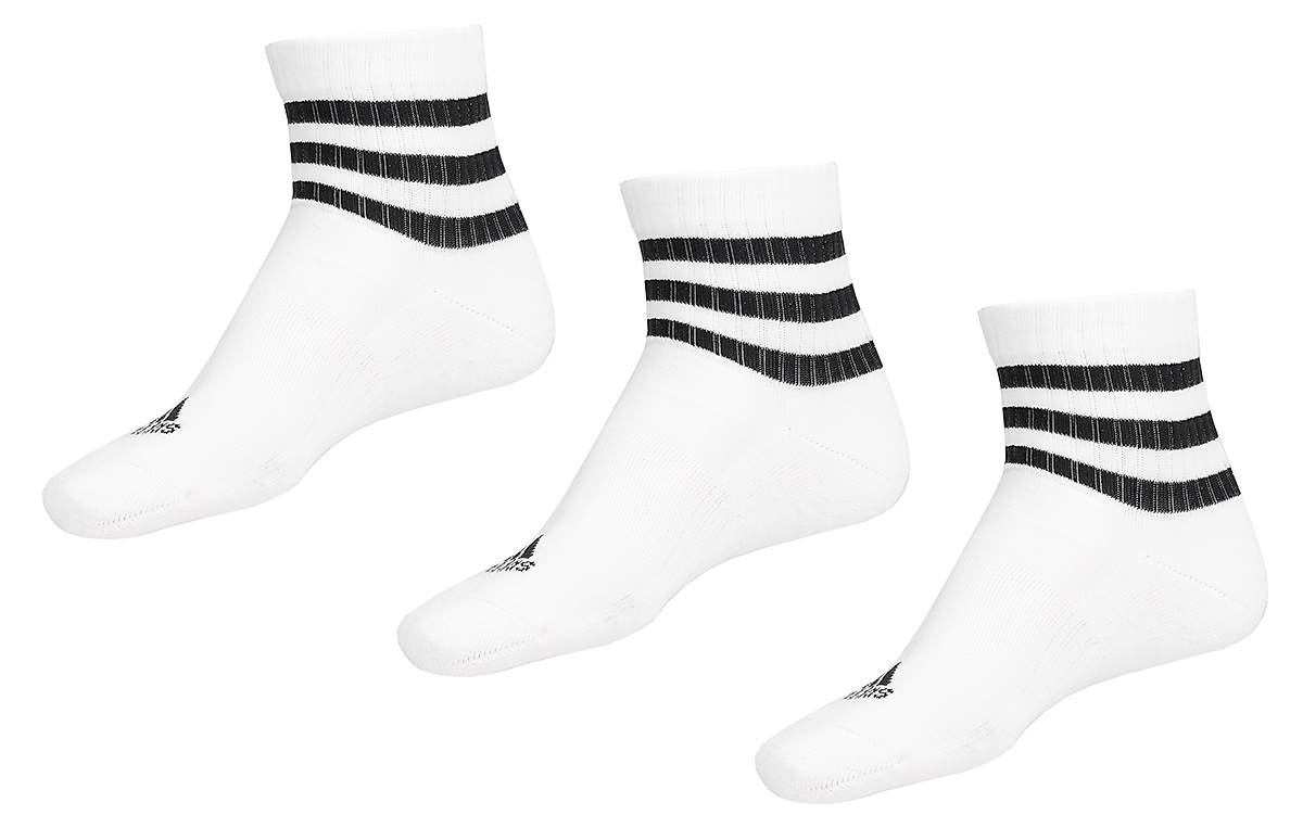 adidas Skarpety 3-Stripes Cushioned Sportswear Mid-Cut Socks 3P HT3456